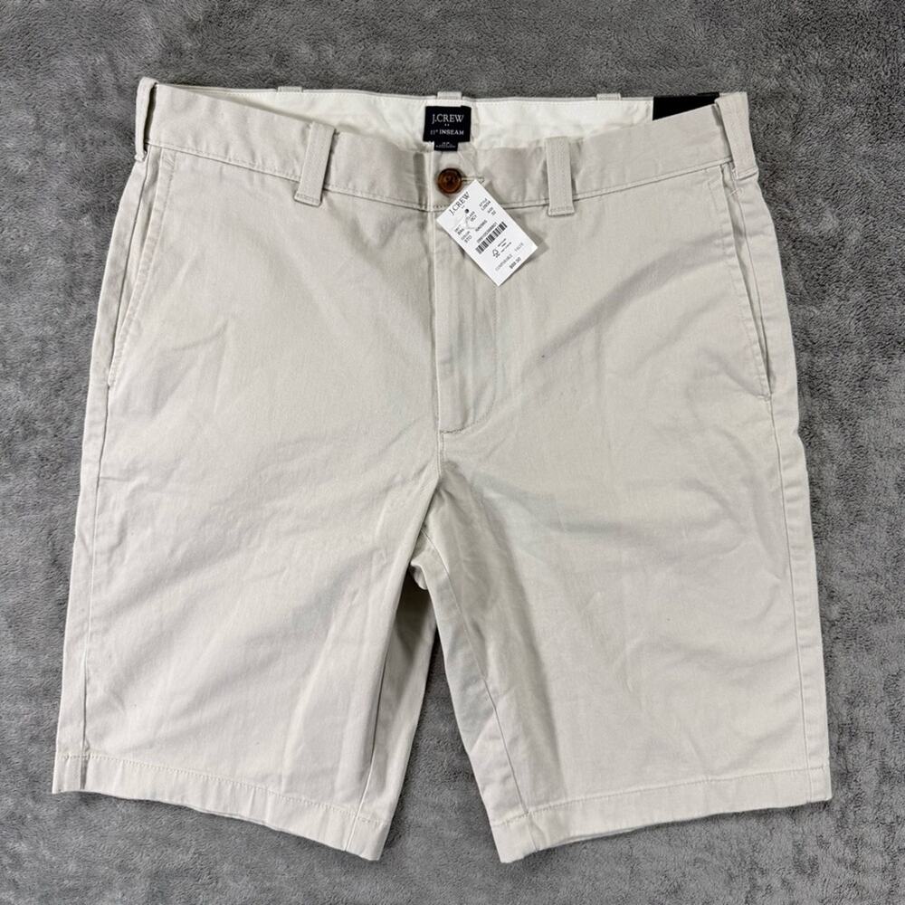 J. Crew Men's 11” Chino Flat Front Shorts NEW Light khaki beige